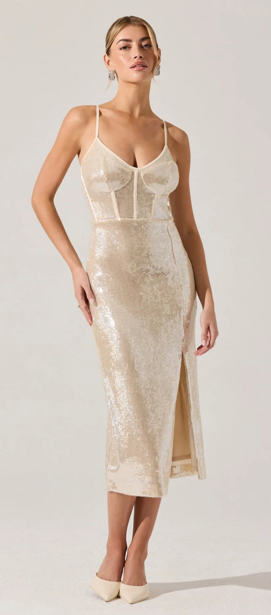 ASTR Liese Sequin Midi Dress